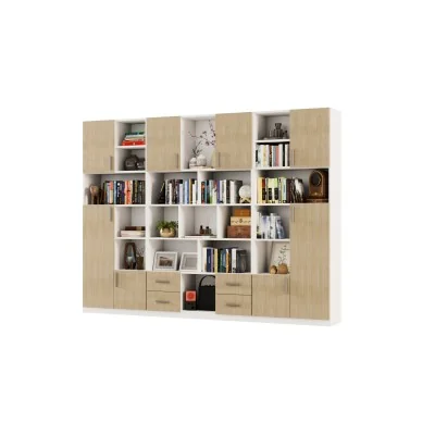 Szeroki regał na książki 280x209 cm Biel / Dąb Scandi – VISTA | eMeblast