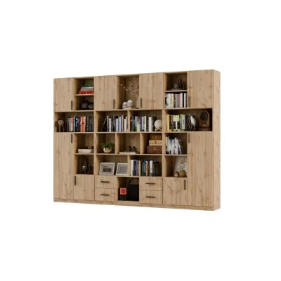 Szeroki regał na książki 280x209 cm Dąb Wotan – VISTA | eMeblast