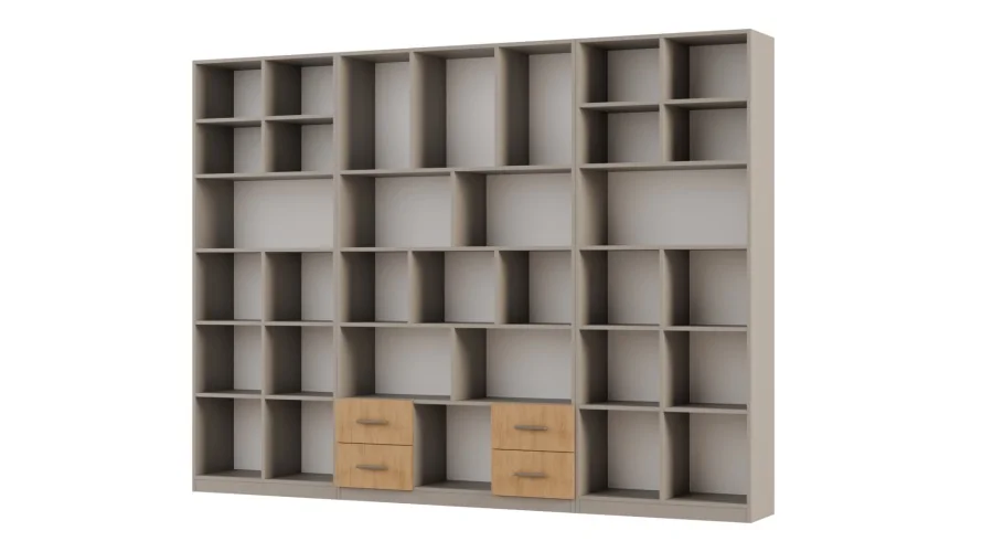 Szeroki regał na książki 280x209 cm Kalahari / Dąb Casella – VISTA | eMeblast