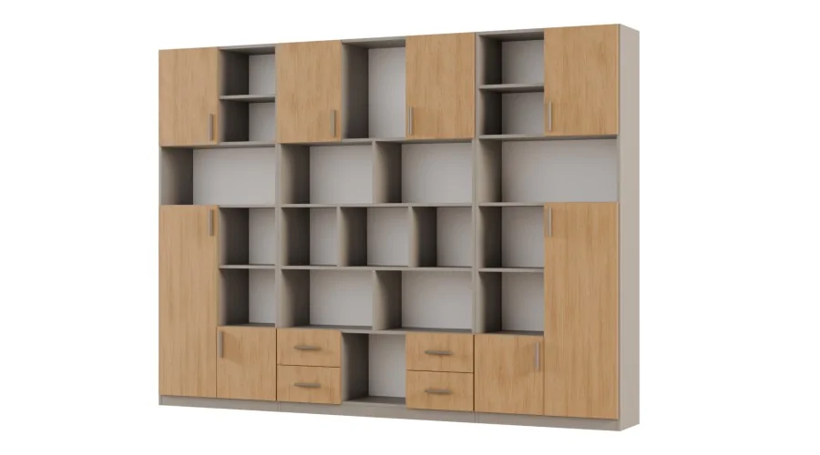 Szeroki regał na książki 280x209 cm Kalahari / Dąb Casella – VISTA | eMeblast