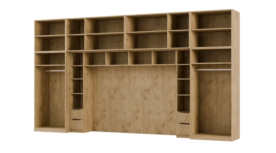 Zabudowa do sypialni 404x240 cm Dąb Lancelot – MAJA | eMeblast