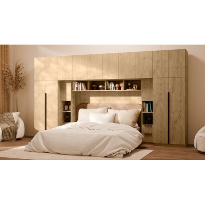 Zabudowa do sypialni 404x240 cm Dąb Lancelot – MAJA | eMeblast