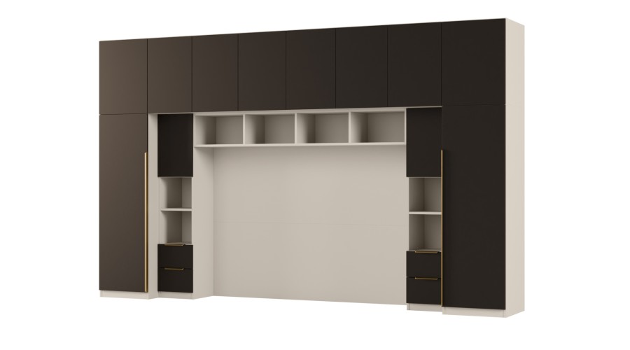 Zabudowa do sypialni 364x225 cm Kaszmirowy Beż / Czarny Onyx – SARA | eMeblast Zabudowa do sypialni 364x225 cm Kaszmirowy Beż / Czarny Onyx – SARA | eMeblast