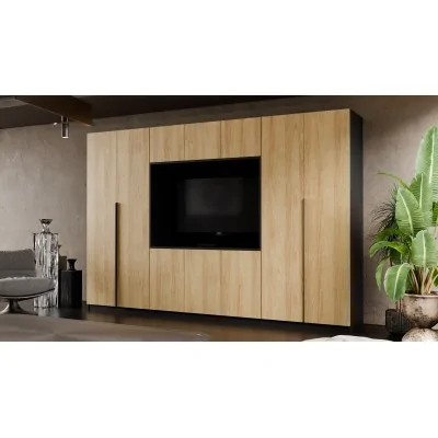 Meblościanka z wnęką pod telewizor 315×210 cm Śnieżna Biel - VISION