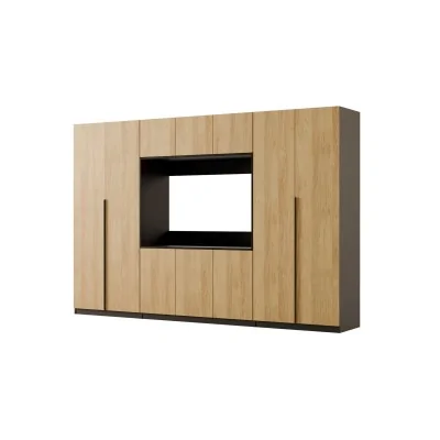 Meblościanka z wnęką pod telewizor 315×210 cm Śnieżna Biel - VISION