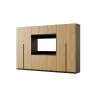 NEW Meblościanka z wnęką pod telewizor 315×210 cm Czarny Onyx / Hikora Naturalny - VISION