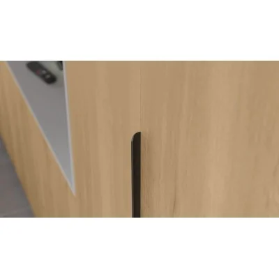 Minimalistyczna meblościanka z strefą RTV 350×240 cm Kaszmirowy Beż - HORIZON