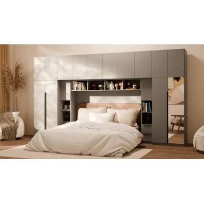 Zabudowa do sypialni 404x240 cm Sepia z 1 lustrem – MAJA | eMeblast