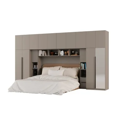 Zabudowa do sypialni 404x240 cm Sepia z 1 lustrem – MAJA | eMeblast