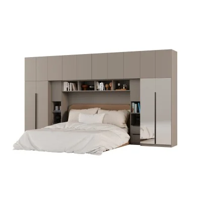 Zabudowa do sypialni 404x240 cm Sepia z 2 lustrami – MAJA | eMeblast