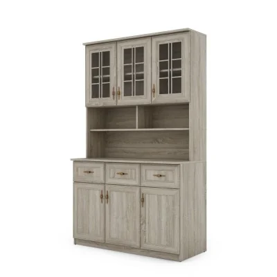 Kredens 120 cm witryna sonoma jasna – Brentaro | eMeblast