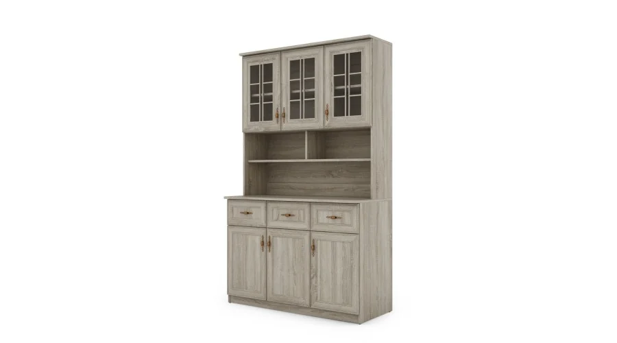 Kredens 120 cm witryna sonoma jasna – Brentaro | eMeblast Kredens 120 cm witryna sonoma jasna – Brentaro | eMeblast