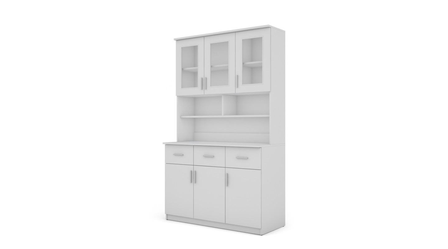 Kredens 120 cm witryna biel – Brentaro | eMeblast