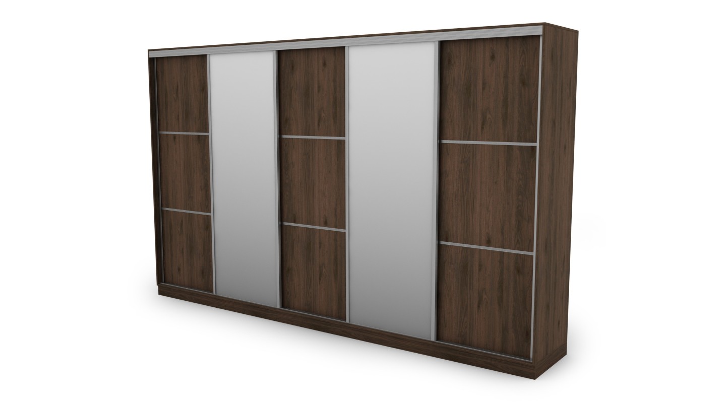 Szafa przesuwna 400x244 cm orzech okapi 2 lustra - Velaro | eMeblast