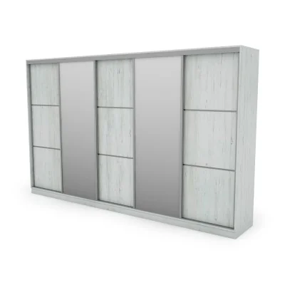 Szafa przesuwna 400x244 cm sosna anderson 2 lustra - Velaro | eMeblast
