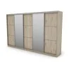 Szafa przesuwna 400x244 cm dąb bordeaux 2 lustra - Velaro