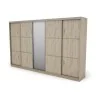 Szafa przesuwna 400x244 cm dąb bordeaux z lustrem - Velaro