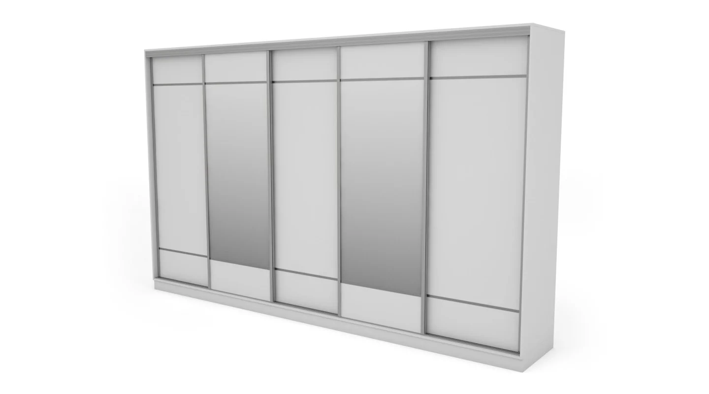 Szafa przesuwna 400x244 cm biel 2 lustra - Velaro | eMeblast
