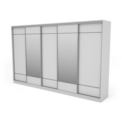 Szafa przesuwna 400x244 cm biel 2 lustra - Velaro | eMeblast