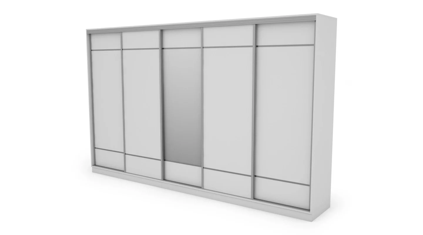 Szafa przesuwna 400x244 cm biel z lustrem - Velaro | eMeblast