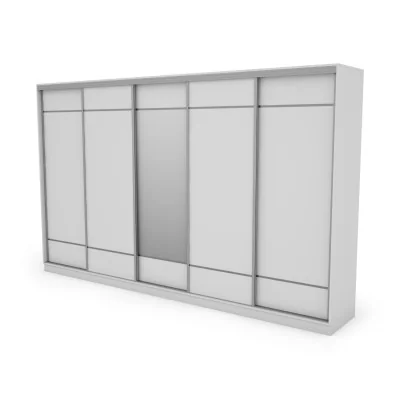 Szafa przesuwna 400x244 cm biel z lustrem - Velaro | eMeblast