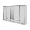 Szafa przesuwna 400x244 cm biel z lustrem - Velaro