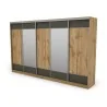 Szafa przesuwna 400x244 cm dąb wotan /grafit 2 lustra - Velaro