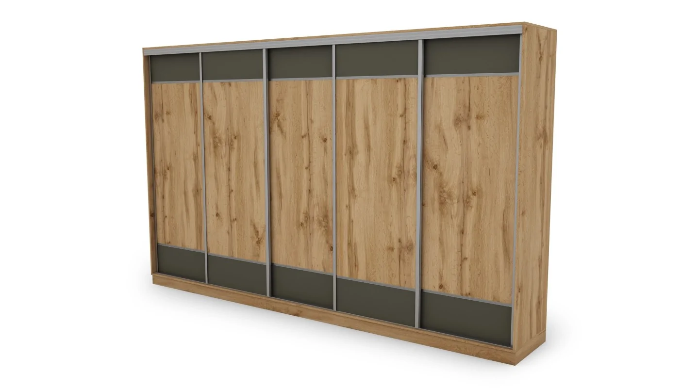 Szafa przesuwna 400x244 cm dąb wotan /grafit - Velaro | eMeblast