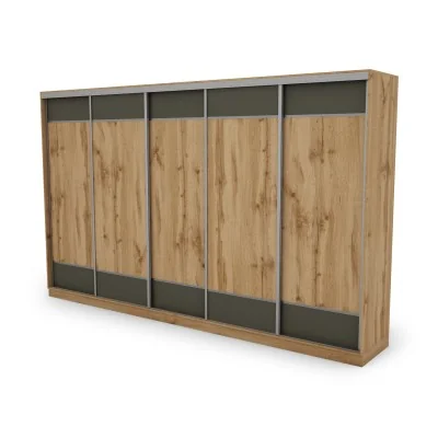 Szafa przesuwna 400x244 cm dąb wotan /grafit - Velaro | eMeblast