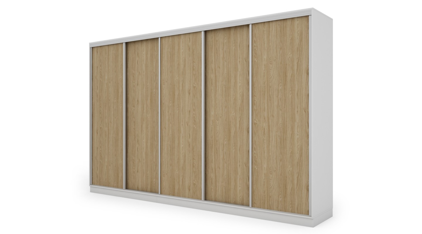 Szafa przesuwna 380x244 cm biel /dąb olejowany - Navero | eMeblast