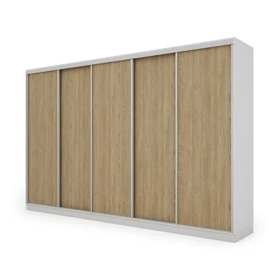 Szafa przesuwna 380x244 cm biel /dąb olejowany - Navero | eMeblast
