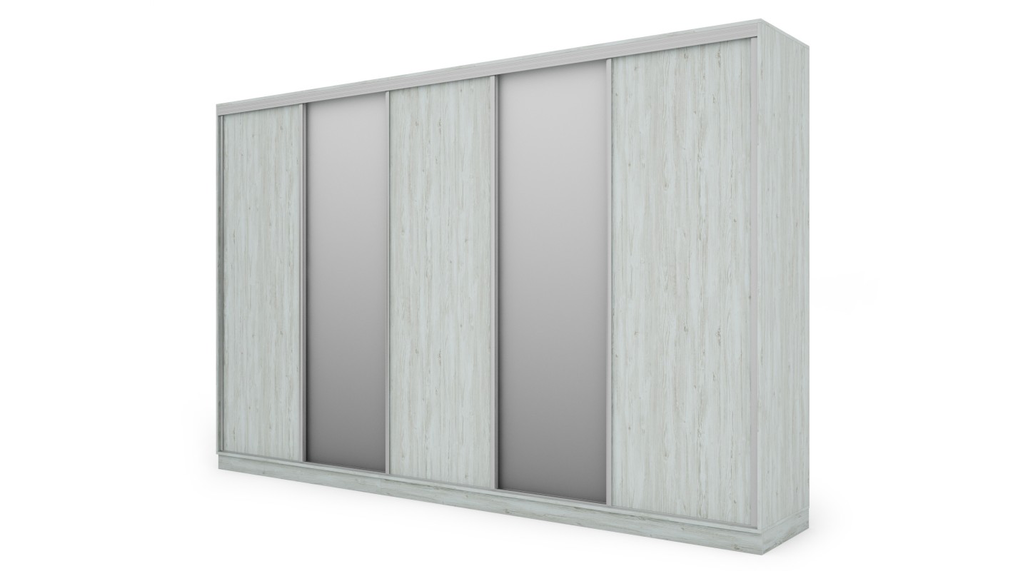 Szafa przesuwna 380x244 cm sosna anderson 2 lustra - Navero | eMeblast