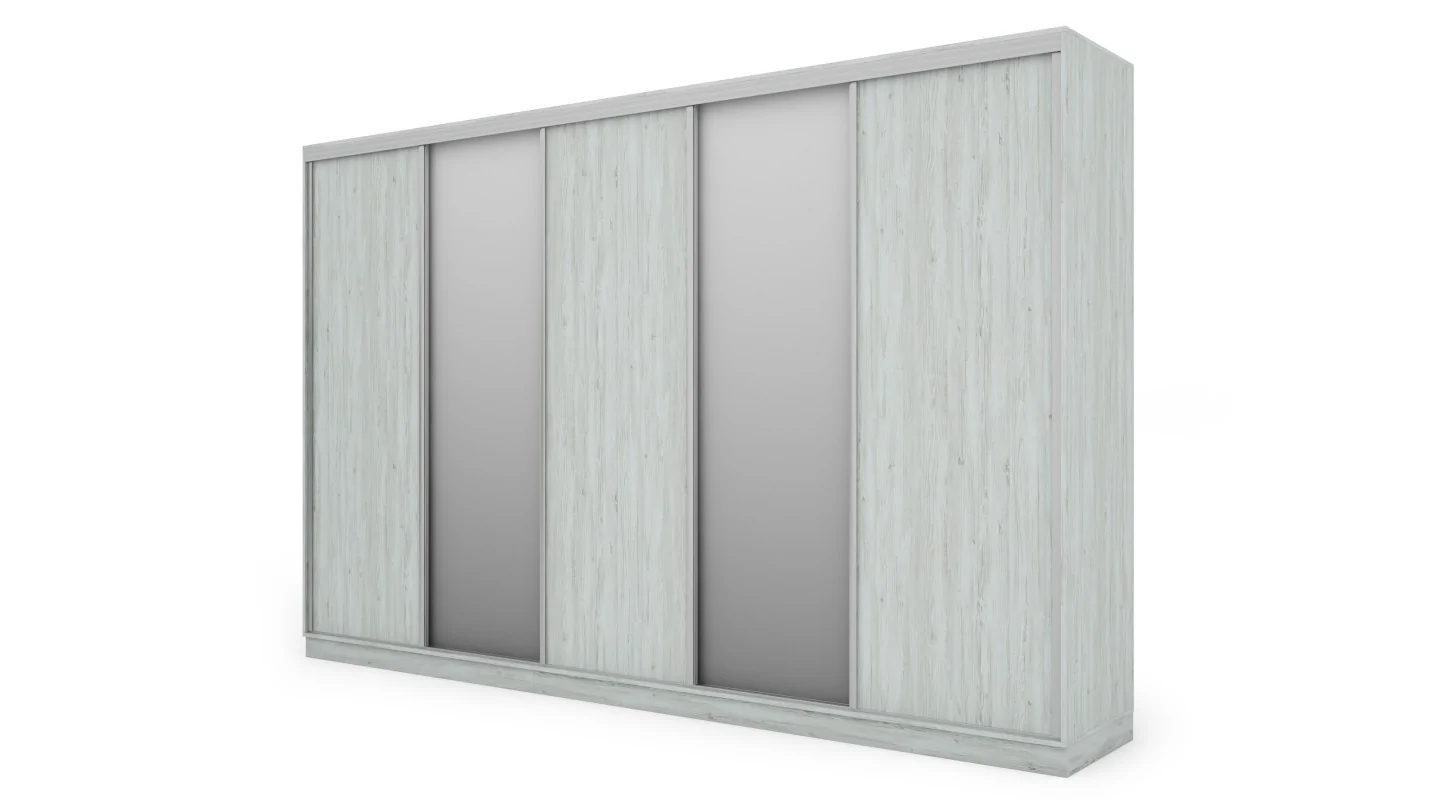 Szafa przesuwna 380x244 cm sosna anderson 2 lustra - Navero | eMeblast