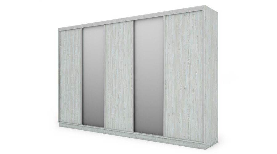 Szafa przesuwna 380x244 cm sosna anderson 2 lustra - Navero | eMeblast