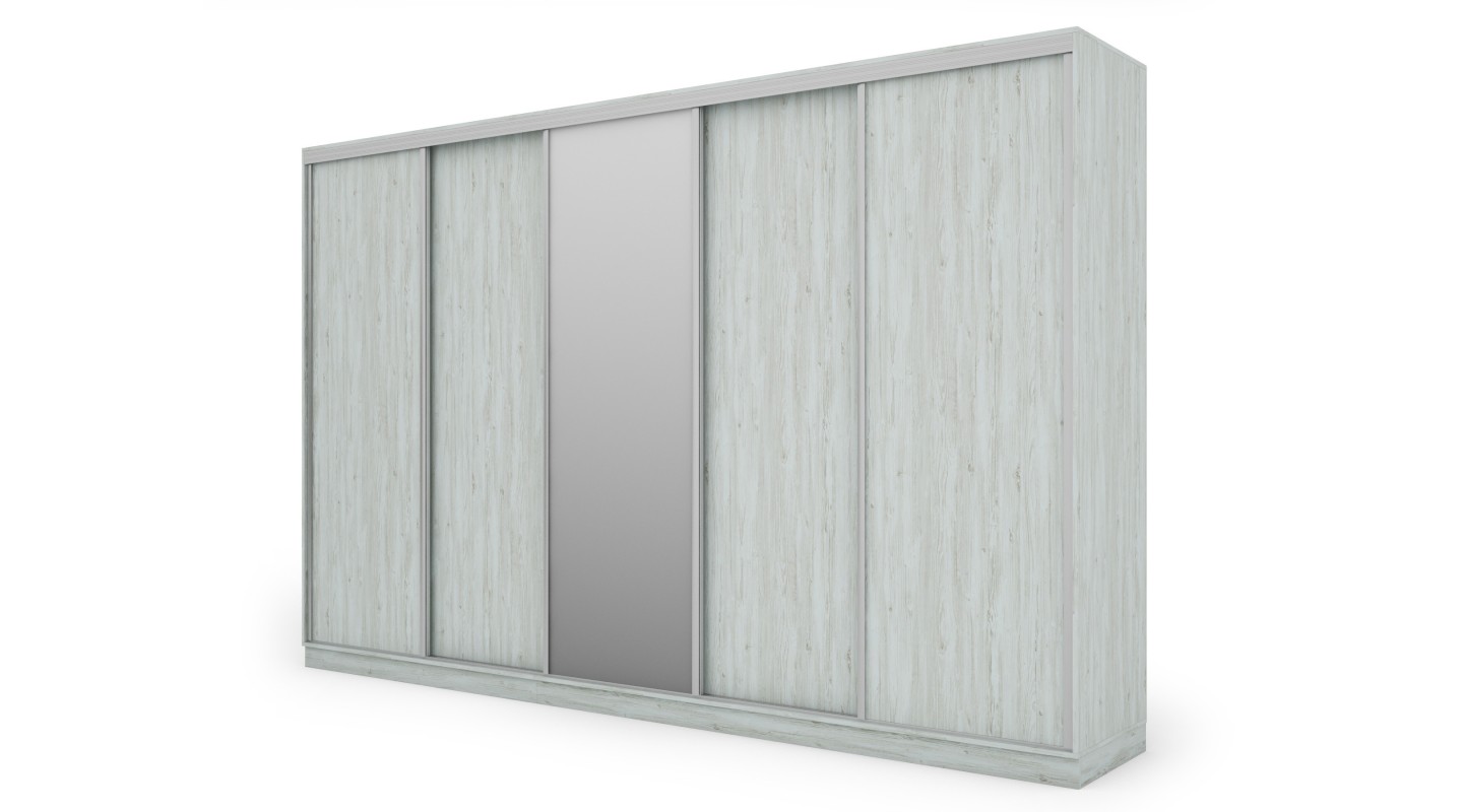 Szafa przesuwna 380x244 cm sosna anderson z lustrem - Navero | eMeblast Szafa przesuwna 380x244 cm sosna anderson z lustrem - Navero | eMeblast