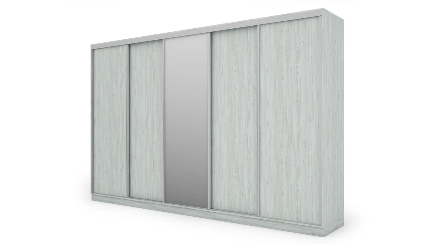 Szafa przesuwna 380x244 cm sosna anderson z lustrem - Navero | eMeblast