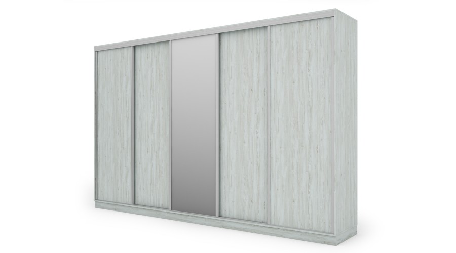 Szafa przesuwna 380x244 cm sosna anderson z lustrem - Navero | eMeblast Szafa przesuwna 380x244 cm sosna anderson z lustrem - Navero | eMeblast