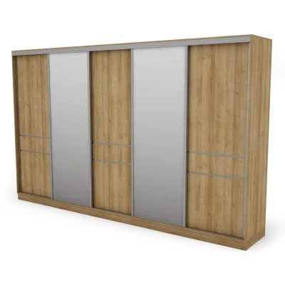 Szafa przesuwna 360x244 cm dąb riva 2 lustra - Torvello | eMeblast