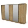 Szafa przesuwna 360x244 cm dąb riva 2 lustra - Torvello