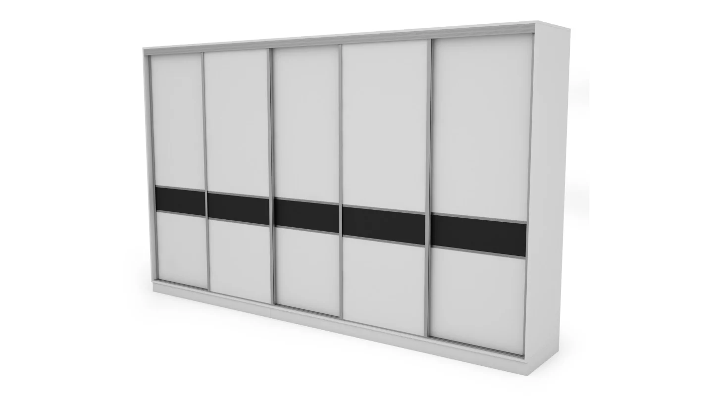 Szafa przesuwna 360x244 cm biel czarny - Torvello | eMeblast Szafa przesuwna 360x244 cm biel czarny - Torvello | eMeblast