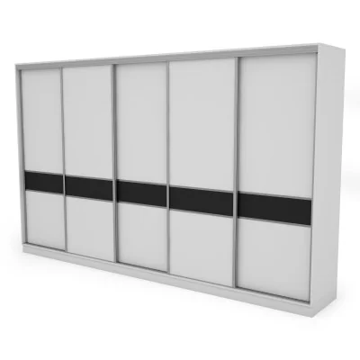 Szafa przesuwna 360x244 cm biel czarny - Torvello | eMeblast