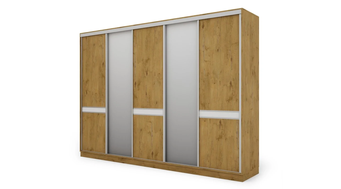 Szafa przesuwna 340x244 cm dąb lancelot 2 lustra - Morvello | eMeblast