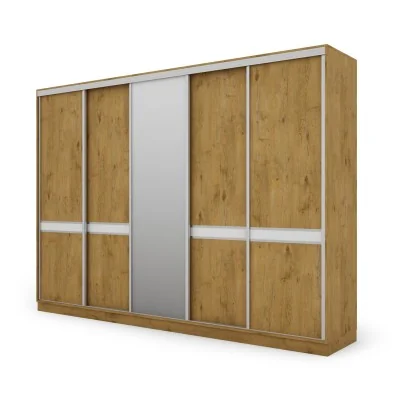 Szafa przesuwna 340x244 cm dąb lancelot z lustrem - Morvello | eMeblast