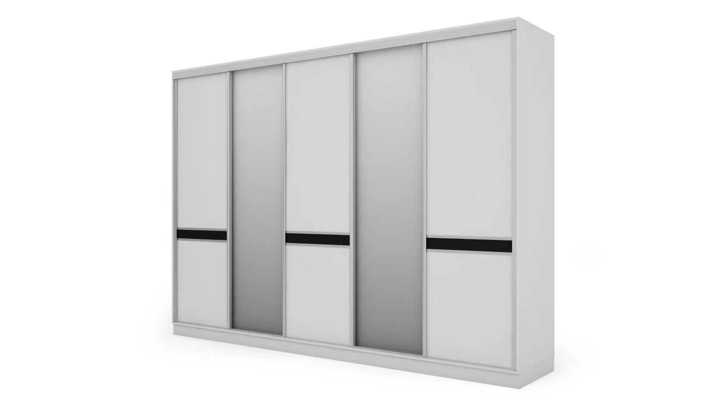 Szafa przesuwna 340x244 cm biel 2 lustra - Morvello | eMeblast