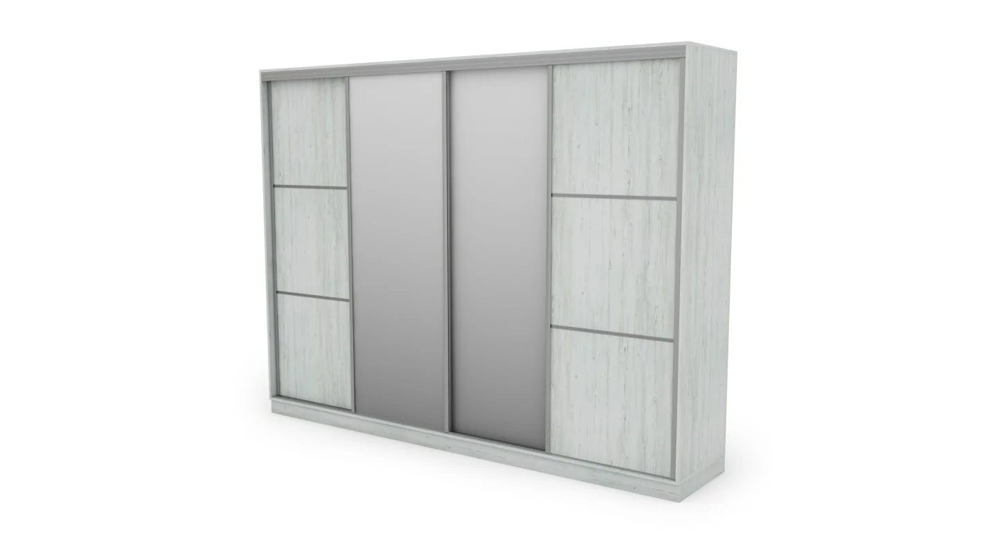 Szafa przesuwna 320x244 cm sosna anderson 2 lustra - Varento | eMeblast Szafa przesuwna 320x244 cm sosna anderson 2 lustra - Varento | eMeblast