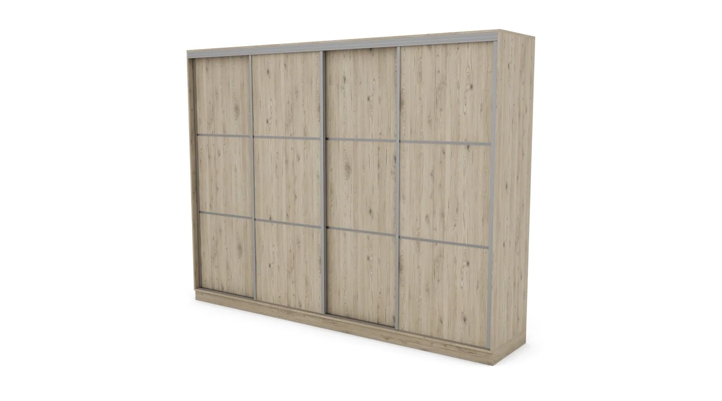 Szafa przesuwna 320x244 cm dąb bordeaux - Varento | eMeblast Szafa przesuwna 320x244 cm dąb bordeaux - Varento | eMeblast