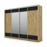 Szafa przesuwna 320x244 cm dąb artisan czarny 2 lustra - Varento