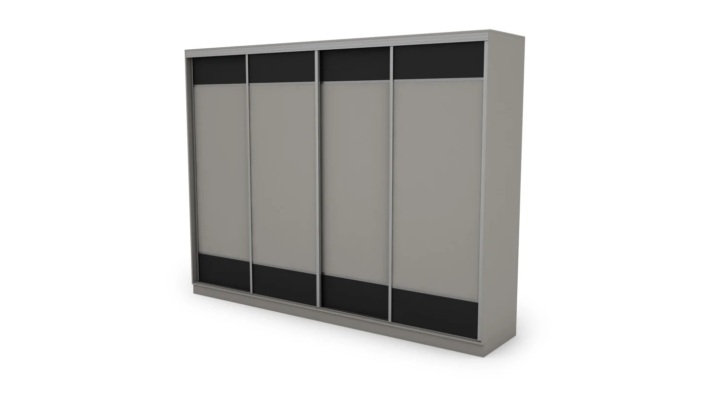 Szafa przesuwna 320x244 cm szary czarny 2 lustra - Varento | eMeblast