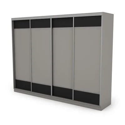 Szafa przesuwna 320x244 cm szary czarny 2 lustra - Varento | eMeblast