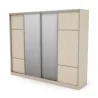 Szafa przesuwna 300x244 cm kość słoniowa 2 lustra - Grandero